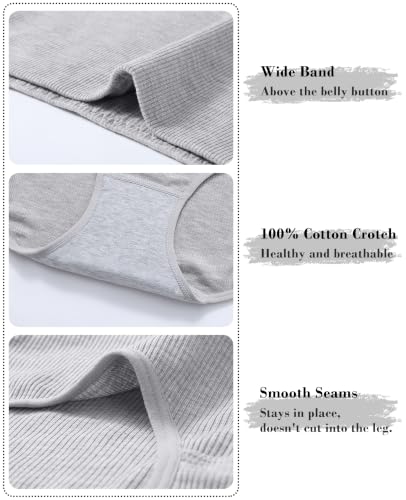 Image of High Waisted Womens Underwear Cotton Tummy Control Postpartum Essentials Full Coverage Panties Soft Comfortable Briefs