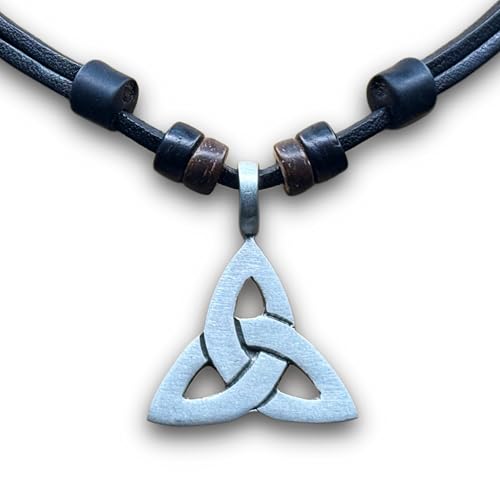 HANA LIMA Lederkette Keltenschmuck Keltischer Knoten Halskette Herren Damen Metallanhänger