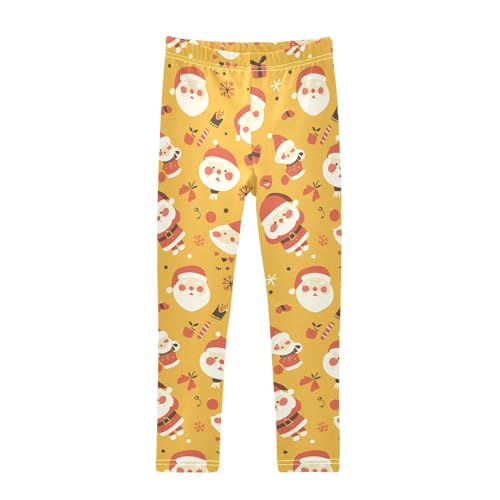 KLL Ho Ho Ho Pattern Funny Christmas Amber Little Girls Cotton Leggings Stretch High Waisted Yoga Pants Gym