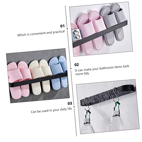 Porte-serviettes sans perçage support mural rangement salle de bain noir