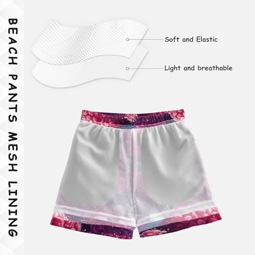 Pigsaly Boys Swim Trunks Fresh Red Purple Raspberry Berry Fruit Boys Board Shorts Swimsuit Swimwear Summer Bathing Suit XS4