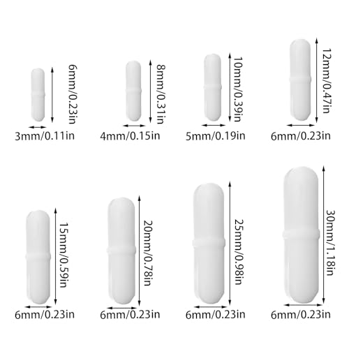Image of 8 Pcs Stir Bar, Various Sizes Stirrer, Magnetic Stirrer，Laboratory Stirrer for Solutions, Ideal for Research and Educational Labs
