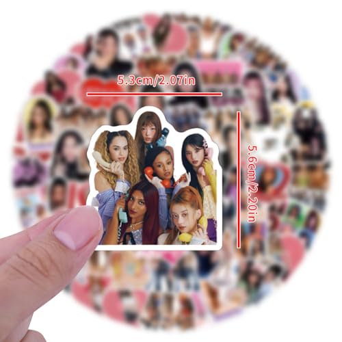 Image of FANCYKU 120Pcs KATSEYE Stickers Set, Waterproof K-Pop Girl Group Decorative Stickers for Laptop, Water Bottle, Phone Case & Notebook
