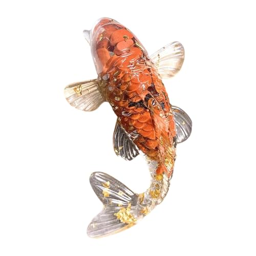 MagiDeal Statue de poisson Koi en verre de 2,3 pouces, poisson rouge miniature à collectionner, ornement de voiture fait à la main pour cadeau de, Style B