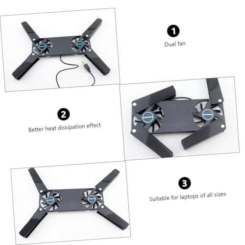 Base refrigerante portátil con ventiladores duales USB miniatura 3