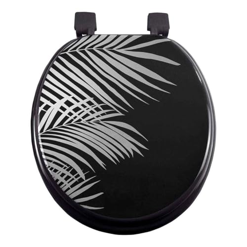 Abattant WC Imprimé Orbella 47cm Noir & Argent