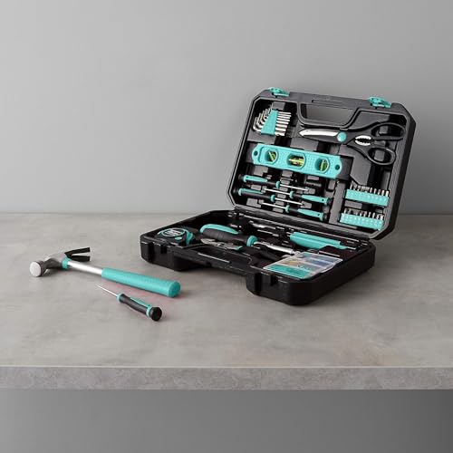 Amazon Basics 142-Piece Household Tool Kit for Home Repair, Hand Tools with Storage Case, 13.39 x 9.25 x 2.95 inch, Turquoise by Amazon Basics - Image 5