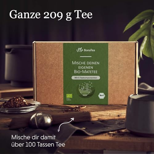 Tee Selber Mischen Set Geschenk mit Matetee - BIO Mate Tee Geschenkset mit 6 leckeren Tee-Sorten zum DIY Teemischung Selber Machen