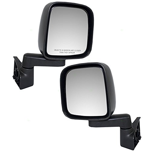 Manual Side View Mirrors Textured Driver and Passenger Replacements for 03-06 Jeep Wrangler 55395061AD 55395060AD