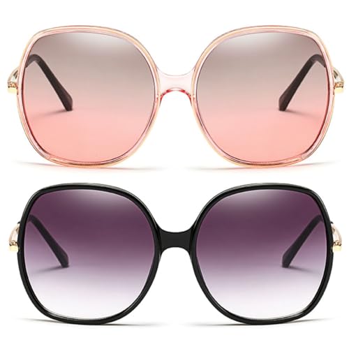 Image of Freckles Mark 70s Super Oversize Square Sunglasses for Women Vintage Rectangular Plastic Frame