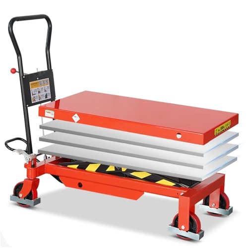 Piattaforma di sollevamento idraulica manuale a forbice, carrello portatile per auto per piccoli veicoli, sistema a base piatta per garage e officina