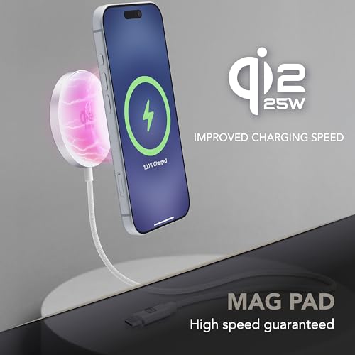 Chargeur magnétique Cellularline MAG Pad Qi2 pour smartphone blanc - 2