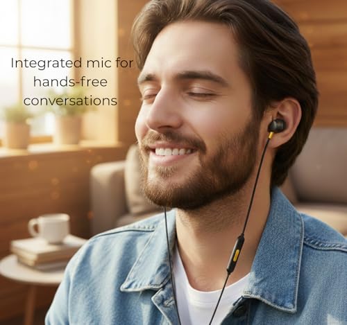 Image of Original Earphone USB-C for Realme, Buds 3 Rich Bass Output HD Voice Mic Braided Cable Noise Guard Build Soft Gel Tips Easy Wear