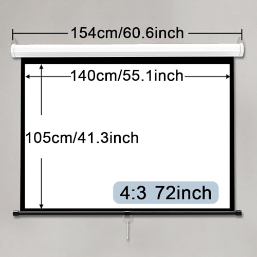 Pantalla de proyector manual retráctil 72" 4:3 miniatura 7