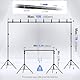 EMART Foto Hintergrund Ständer, 2x3m Verstellbarer Hintergrundsystem mit 8 Hintergrundklemmen, 2 Sandsack für Fotostudio Porträt Produktfotografie Studiofotografie, aus Metall