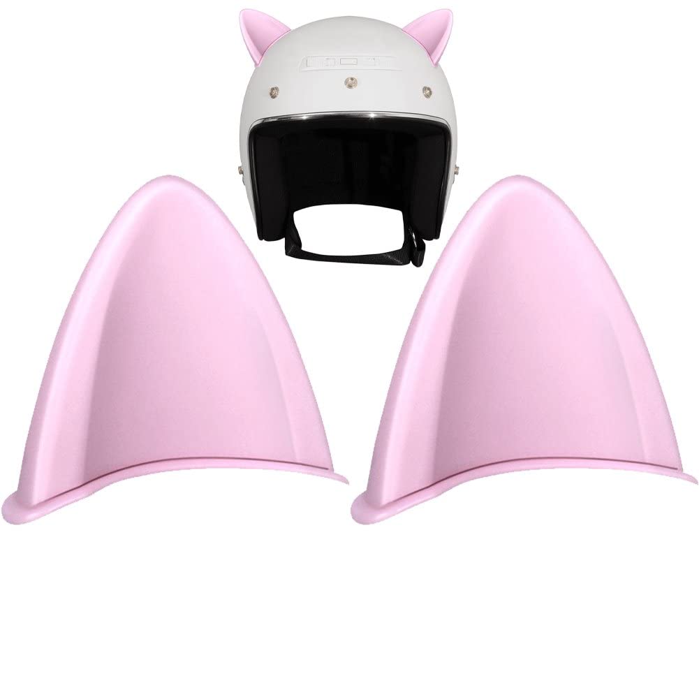 Wudaizhi Pink Motorcycle Helmet Cat Ears Cute Decoration Style Electric Car Motocross Stickers Driving Stylish Universal Helmet Accessories