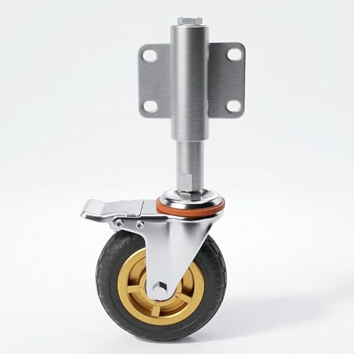 4 inch Spring Caoutchouc Porte chargée Roue,Heavy Duty Porte pivotante Roues Roues avec plaque nominative universelle, Roues de porte pour roulettes de porte de clôture en bois,Porte en bois Roue