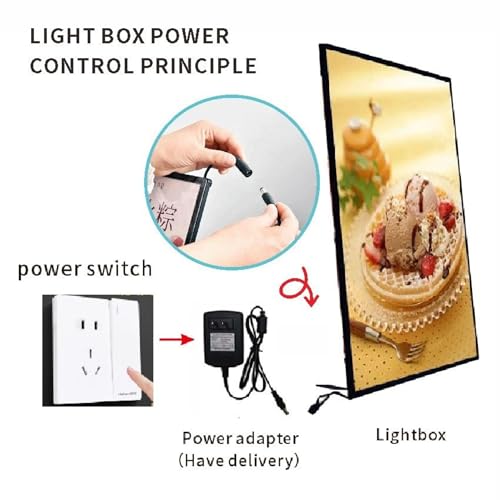 Image of QAILUX A3 Slim Glowing Poster Frame with Led Light Advertising Super Thin Frame Board Display Inner Film Exchangable for Restaurant Cafe Beer Bar Shop