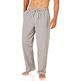 Amazon Essentials Men's Straight-Fit Woven Pajama Pant with Pockets, Black Grey Plaid, X-Large