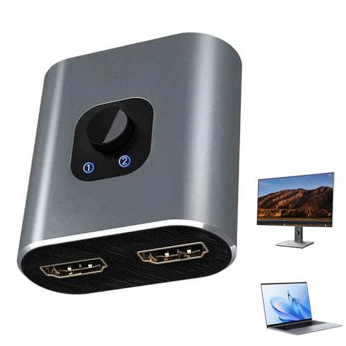 Divisor de vídeo – Adaptador con 2 entradas y 1 salida, divisor Plug and Play, para PC, portátil, monitor, TV, hogar, trabajo, estudio, aula, sala de control, videoconferencia, configuración de juegos