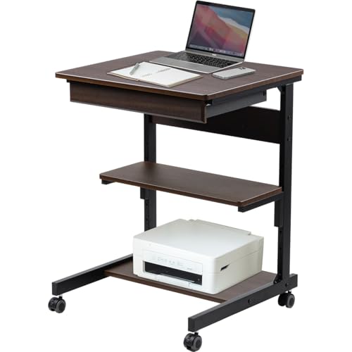 Amazon | サンワダイレクト パソコンデスク 幅55cm 引き出し付き 5段階