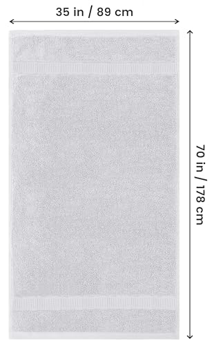 Image of Utopia Towels Jumbo Bath Sheets, 2 Pack, 35x70 in, 600 GSM Cotton, Silver | Extra Large Ring Spun Cotton Bath Sheets - Soft, Plush, Quick-Drying, Highly Absorbent, Great for Everyday Use