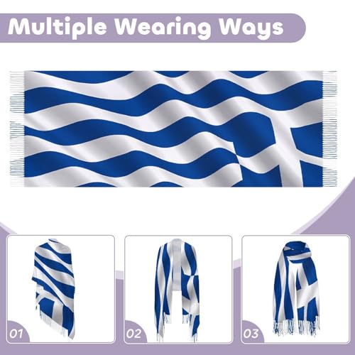 Tassel Scarves for Women,Patriotic Theme Flag Pattern Long Shawl Wraps Scarf Warm Printed Scarfs for Winter Fall Scarves-1364