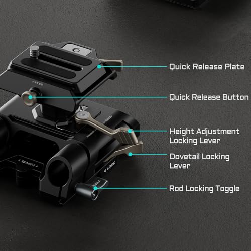 Tilta 15mm LWS Arca Baseplate Height Adjustable Quick Release Plate - Black TA-HABP-B - Image 3