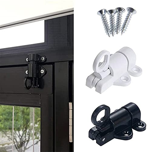 2pcs Security Automatic Gate Door Lock Spring Load Bolt Latch，for Window Cabinet Drawer Security Self-Closing Gate Lock (Black)