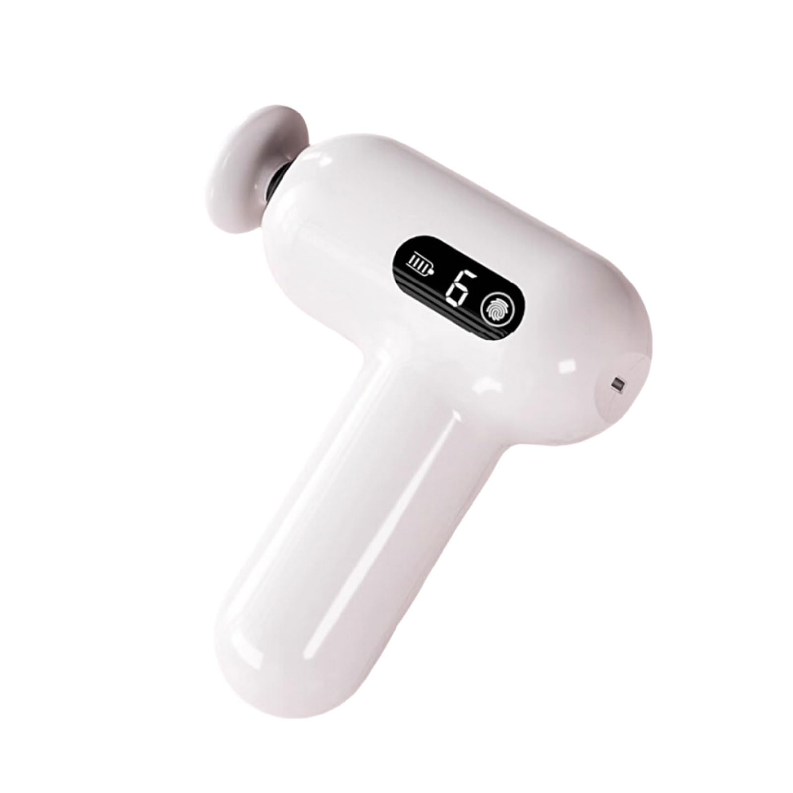 Silenciar Pistola de masaje de plástico con 4 cabezales de masaje y 6 velocidades, masajeador de percusión recargable, masajeador de mano silencioso. pequeño