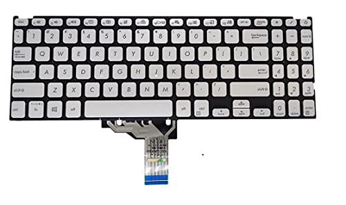 Image of Silver Colour Flex Cable Keyboard Compatible for Asus Vivobook 15 X515DA x515EA X515JA X515FA X515MA X515UA X515EANS X515EP X515EPN X515JAB X515JANS X515JP X515KA X515MANS Series Laptop