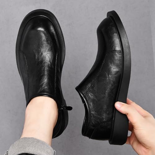 Men's Classic Leather Lined Oxfords Slip On Dress Shoes，Casual Dress Comfortable Wide Leather Dress Shoes for Men4