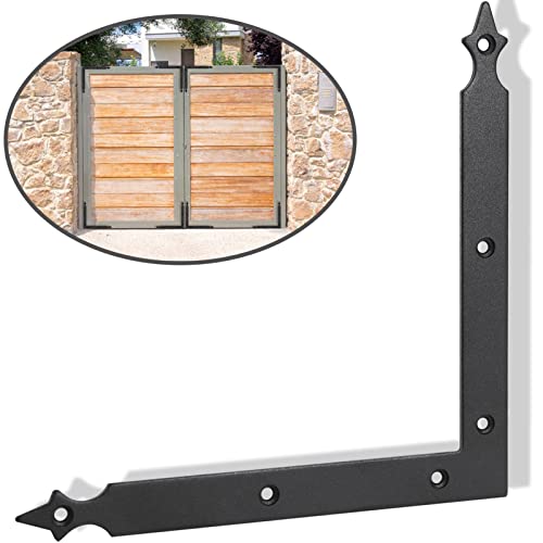 WEKBOSS Eckwinkel für Scheunentür, dekorative Schiebetür-Hardware mit Schraube, 195 mm, mattschwarz, echtes Eisen, L-Halterung, Dekorator für Bauernhaus, Garage, Spiegel, Rolladen (4 Stück) Cover