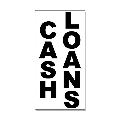 Cortan360 Cash Loans Black Decal Sticker Retail Store Sign Sticks to Any Surface