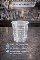 buxmed 80 Stück Shotbecher transparent 3 cl mit Skala – Schnapsgläser Plastik, Shotgläser, Pinnchen, Becher für Shots, BPA frei, stapelbar, Party Zubehör & Dosierbecher – Ansicht 3