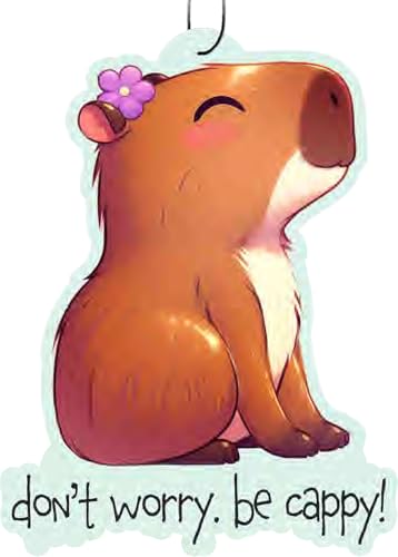 Image of Spoontiques Capybara Air Freshener (3pk) - Themed Car Interior Accessories & Essentials, Hanging Air Freshener for Cars & Trucks, Long-Lasting Fragrance (New Car Scent)