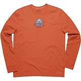 Life is good Men's Crusher Long Sleeve Daddyshack T-Shirt (Fiery Orange)