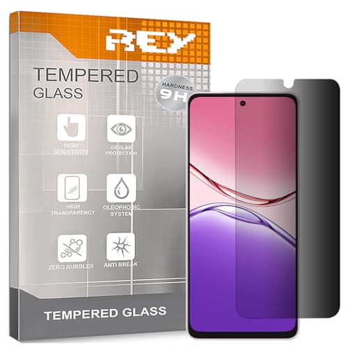 REY Protector de Pantalla Antiespía para OPPO A5 5G 2025 - A5 Pro - A5x, Cristal Vidrio Templado Premium