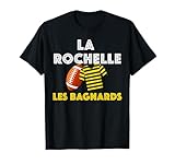 Évadez-vous dans la mêlée avec La Rochelle les bagnards ! Ce design audacieux marie le ballon ovale à l'uniforme rayé jaune et noir, symbole d'une passion indomptable pour le Stade la Rochelle. Pour joueur de rugby, supporter jaune et noir. Pour fête