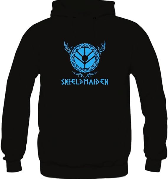 A Popular female warrior from Scandinavian folklore and mythology Design on Black Pullover hoodie