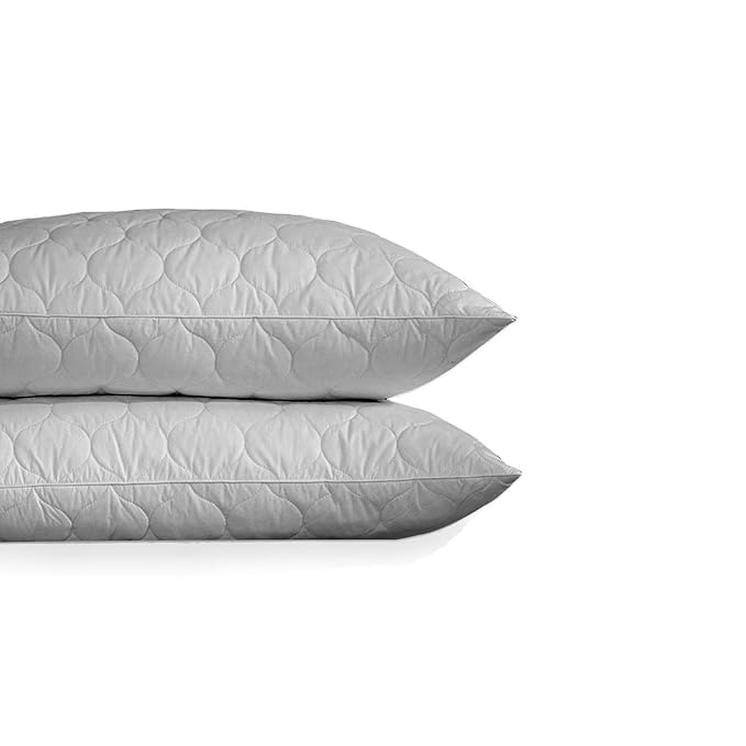 Image of LA VERNE Microfiber Virgin Microfibre Blown Technology Filled Luxurious Anti Bacterial Cloth Sleeping Pillow Pack of 2 (27X16 Inch) (2, Greyy, 27.5X17)