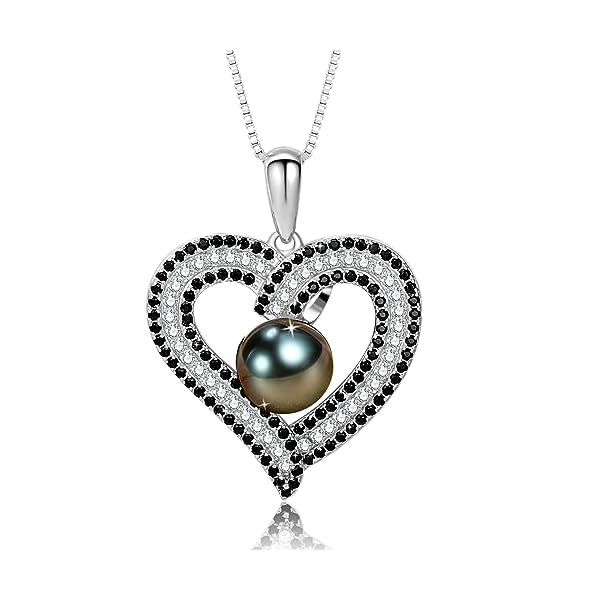 Gifts for Women Wife-Pearl Heart Pendant Necklace- Birthday for Girlfriend, Valentine's Day for Wives, Mother's Day for Mom Grandma, Gifts for Her on Wedding Anniversary Christmas Fine Jewelry