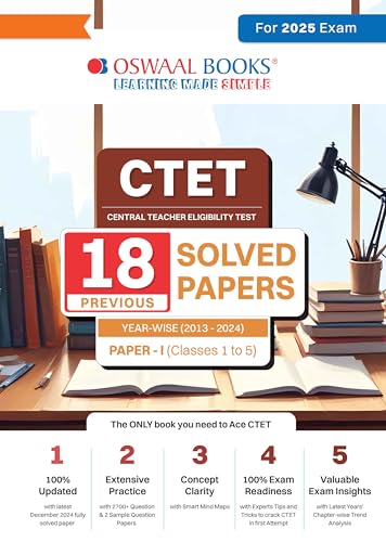 Oswaal CTET (CENTRAL TEACHER ELIGIBILITY TEST) | 18 Previous Solved