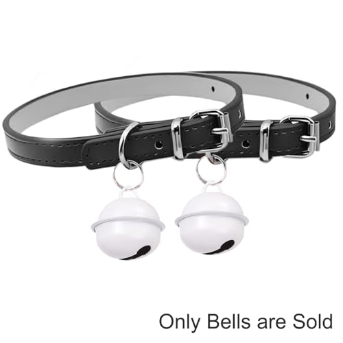 50 Stück weiße Glöckchen aus Metall, runde Glocken, Bastelglocken, kleine Glocken, farbige Weihnachtsglocken für Weihnachten, Windspiele, Schmuck, Ornamente, Urlaub, Zuhause, Party-Dekoration