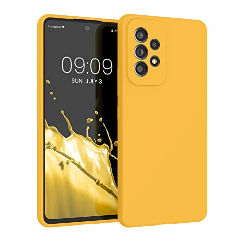 kwmobile Case for Samsung Galaxy A53 5G Case - Soft Cover - Shockproof Silicone - Wireless Charging Mango