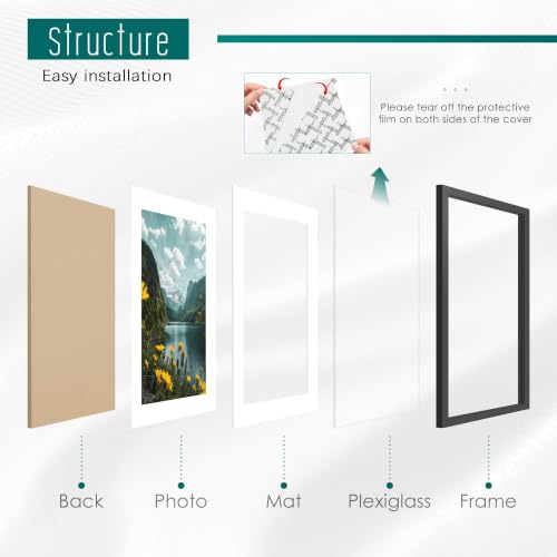 Image of Picrit 24x24 Black Poster Frame, Picture Frame for Wall, 3 Pack