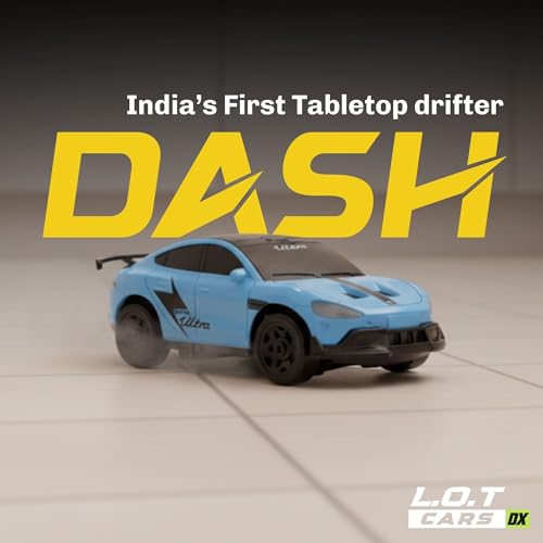 Image of L.O.T Cars Dash Remote Control Car Toy | 2.4Ghz, 1:64 Scale | Rc Cars, Rc Drifting Cars, Proportional Steering, Birthday Gift, Dual-Speed Modes & Lights with 100m Remote Range (Street White)