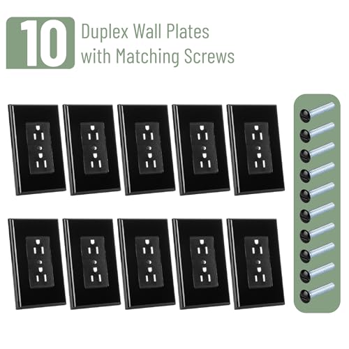 Plaques murales duplex blanches lot de 10 cache-prises électriques finition murale Bates - 3