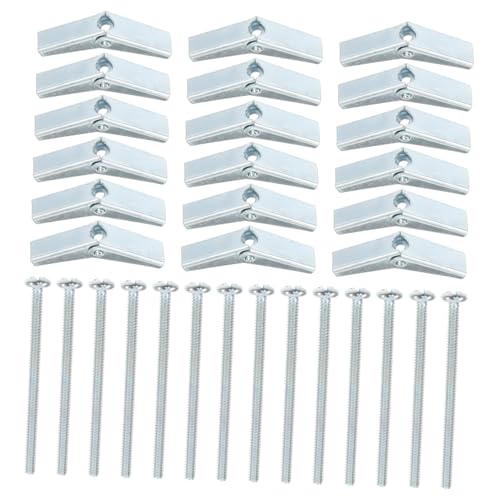 TOPPERFUN 60piezas Anclajes Para Paneles De Tornillo De y Tuerca De Alas De Acero Zincado De Solución De Montaje Resistente y Confiable Para Uso Hogar y Oficina