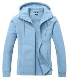 MOERDENG Women's Lightweight Full Zip Soft Polar Fleece Jacket Outdoor Recreation Coat Hooded Hiking Jacket